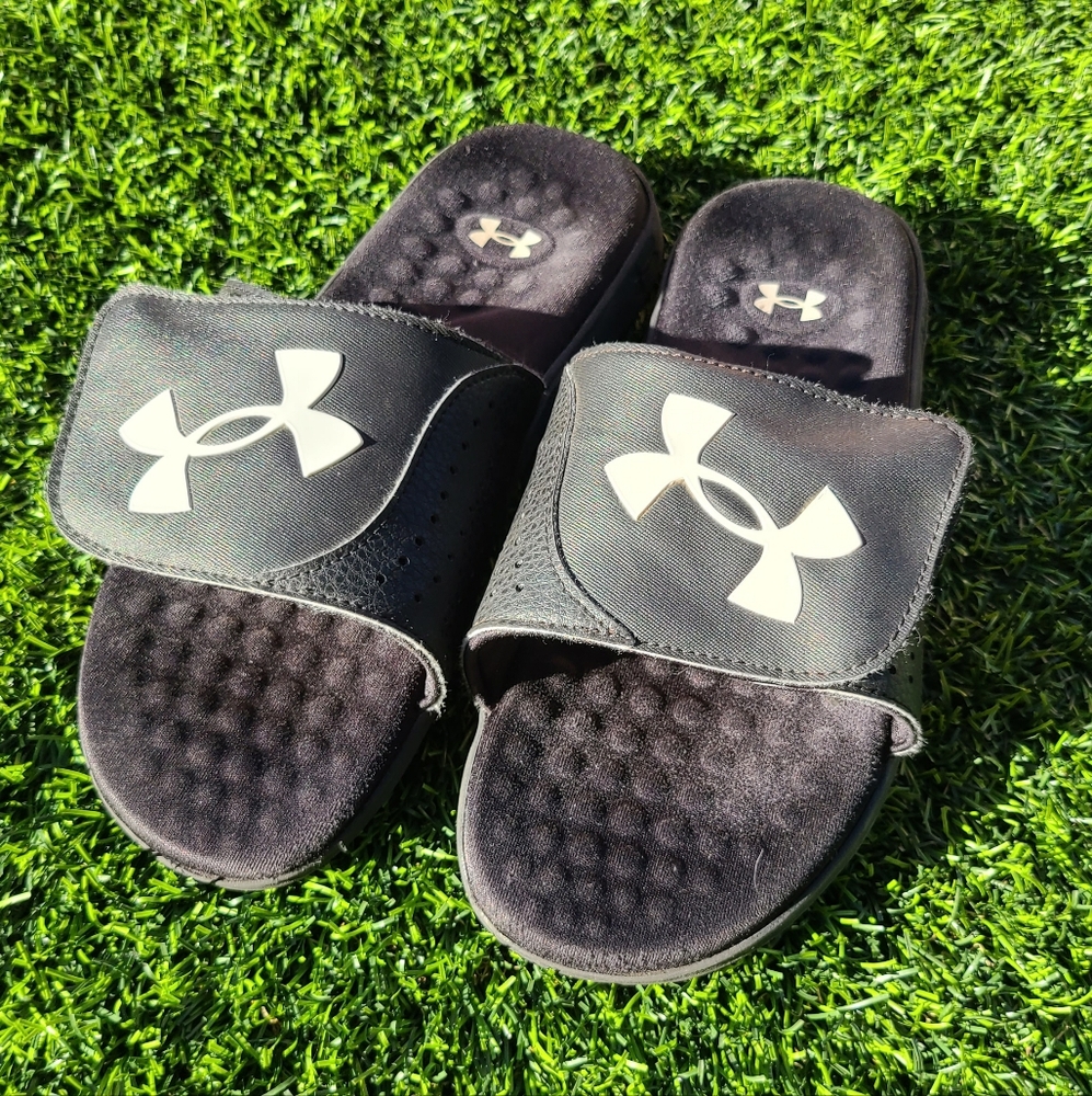 Under Armour Black Slides with Logo